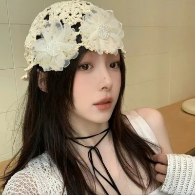 Mũ lưới ren, turban ren vintage Biển Xinhh Accessory phụ kiện du lịch biển