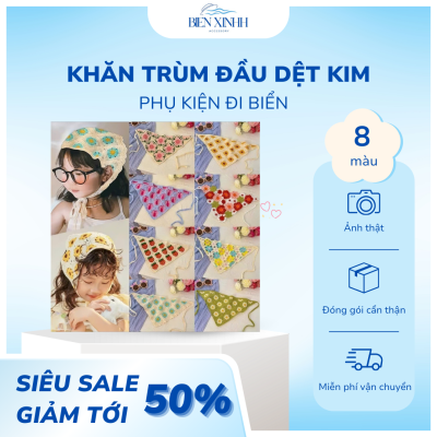 Khăn trùm đầu dệt kim BIỂN XINHH phụ kiện đi biển, băng đô tóc