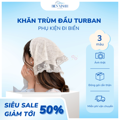 Khăn trùm đầu turban Biển Xinhh hình tam giác phụ kiện du lịch biển