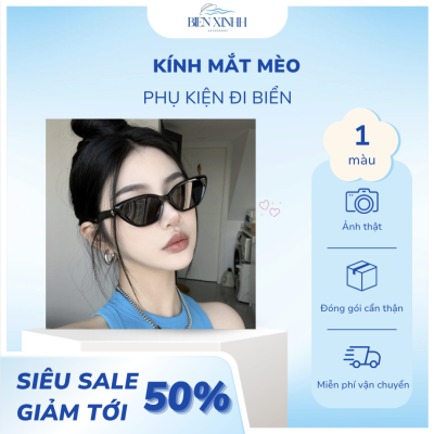 Kính mát gọng mắt mèo logo sao nổi phong cách Trung Hàn k121