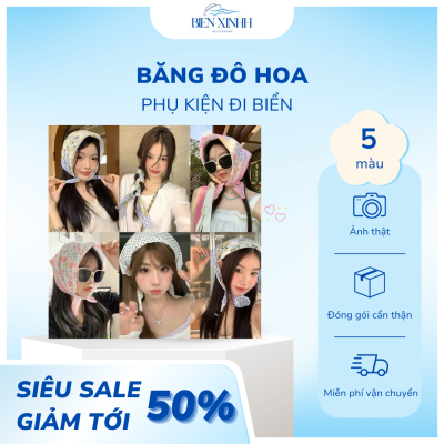 Băng đô hoa BIỂN XINHH khăn trùm đầu phụ kiện đi biển