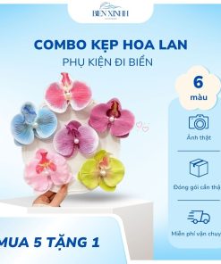 Combo 6 kẹp hoa lan đính ngọc trai Biển Xinhh