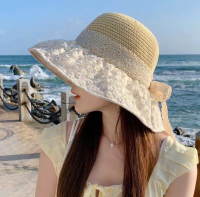 mũ phối ren hoa nhí