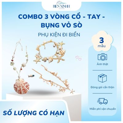 Combo vòng tay, bụng, cổ vỏ sò