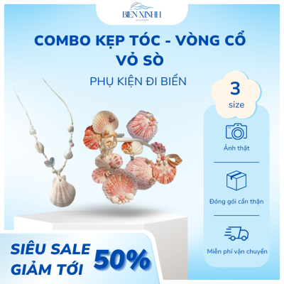 Combo vòng cổ, kẹp tóc vỏ sò Biển Xinhh