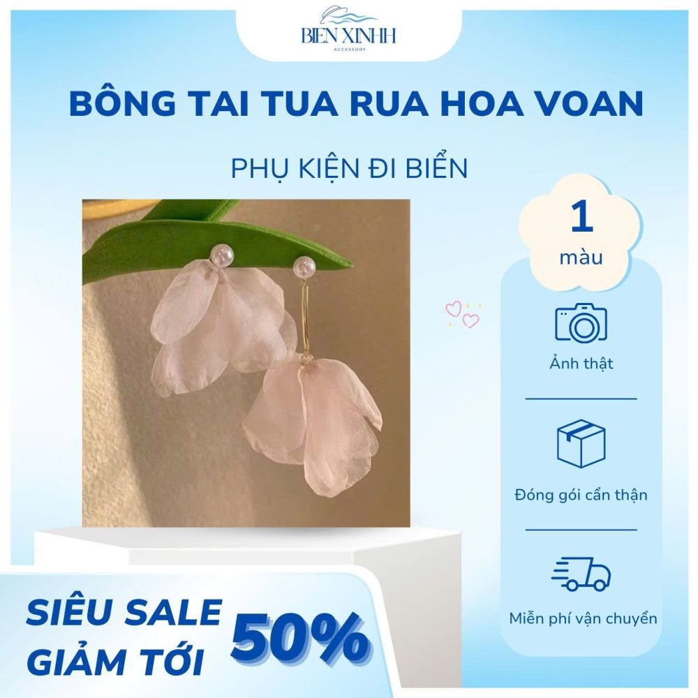 BÔNG TAI TUA RUA HOA VOAN